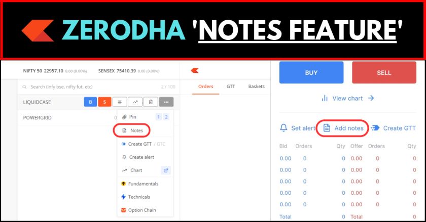 Notes Feature Zerodha